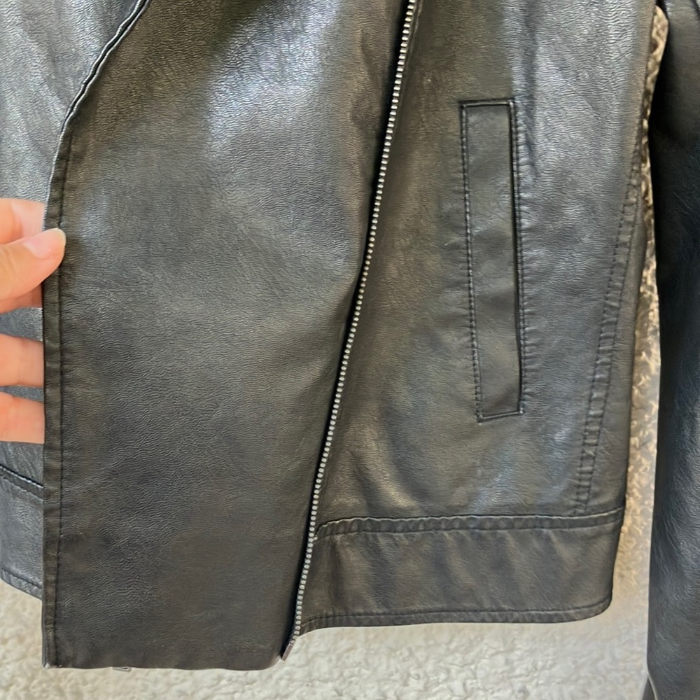 Universal Thread Black Leather Biker Jacket - image 6
